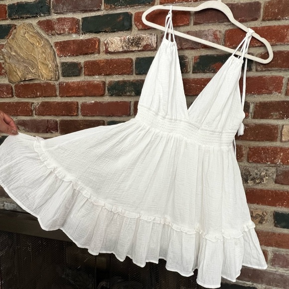 Musette Off White Halter Mini Sundress for Weddings - Picture 12 of 14